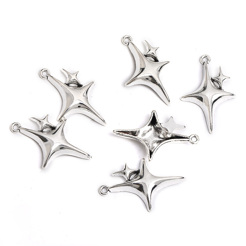 Factory direct retro pendant five-pointed star pendant diy alloy jewelry pendant