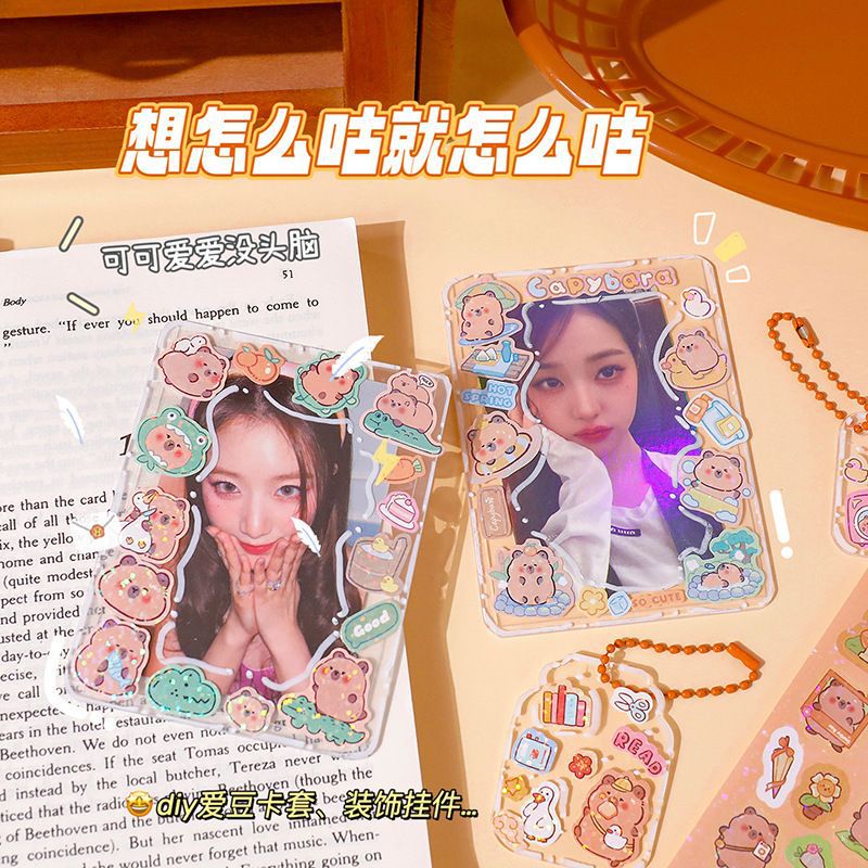 Kapibala Goka Sticker Laser Cute Hand Account Cartoon Capybara DIY Waterproof Children's Decorative Sticker Sticker