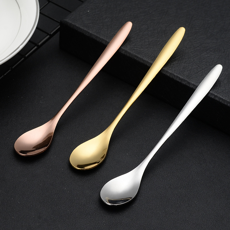 Stainless Steel Coffee Spoon, Golden Spoon, Household Spoon for Bird's Nest and Honey, High-Quality Dessert Spoon, Ice Spoon, Stirring Spoon