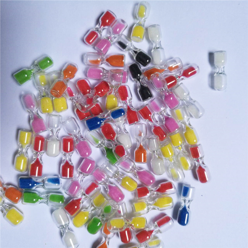 Spot supply colored glass small hourglass mini hourglass cuff links hourglass accessories hourglass wholesale