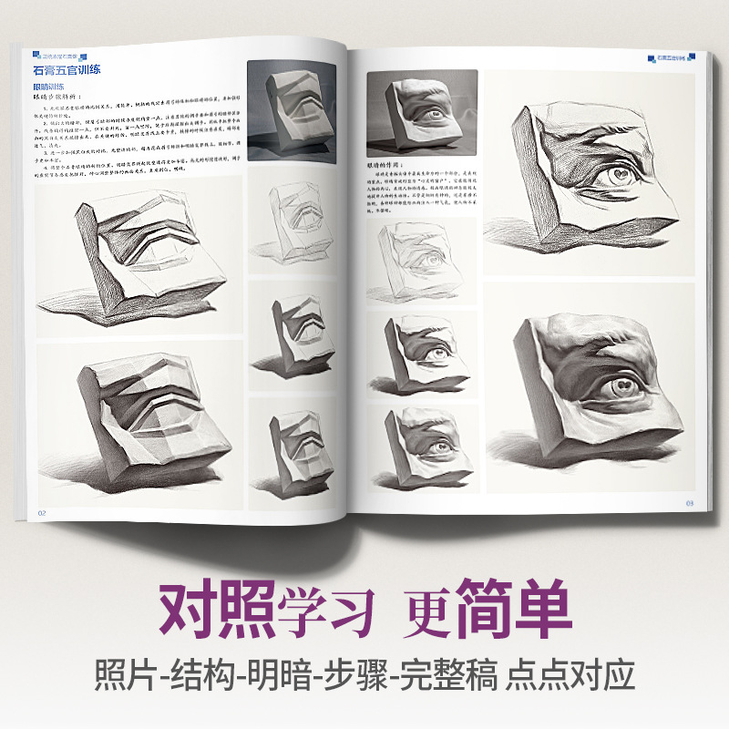 Orthodox Sketch Plaster Statue, Character Portrait, Learning Facial Features Structure Combination Painting Book, Photo Copying Album