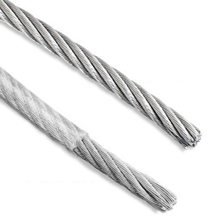 Customized 304 Stainless Steel Wire Rope Rubber-Coated Transparent Colorful Wire Pvc/Nylon/Tpu Plastic-Coated Wire Rope
