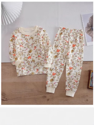 Pajamas 2025 Autumn Pure Cotton Long Sleeve Long Pants Cartoon Anime Homewear Set for Toddlers and Children Infant Home Leisure Wear