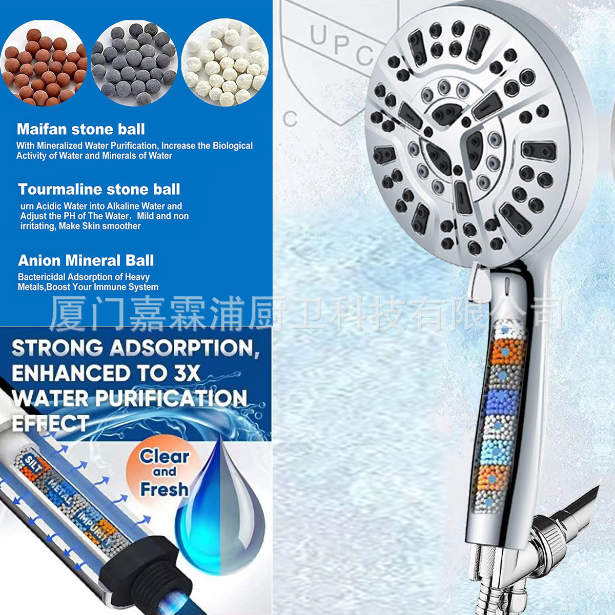 Кросс-бордерный пистолет для удаления хлора, супернагнетатель, 10 функций, ручной душ с регулируемой насадкой