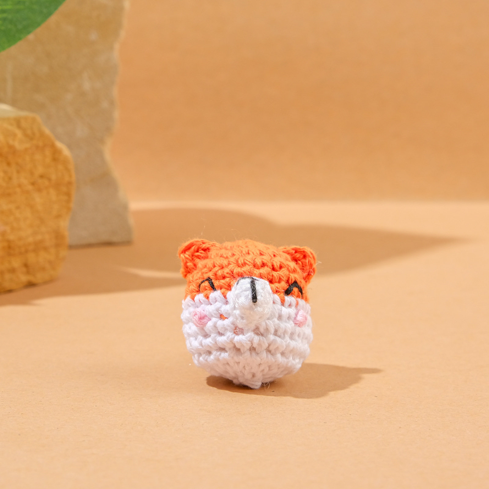 Creative Handmade Crochet Plush Doll Finished Knitted Cartoon Rabbit Animal Head Kidsren's DIY Pacifier Chain Accessories