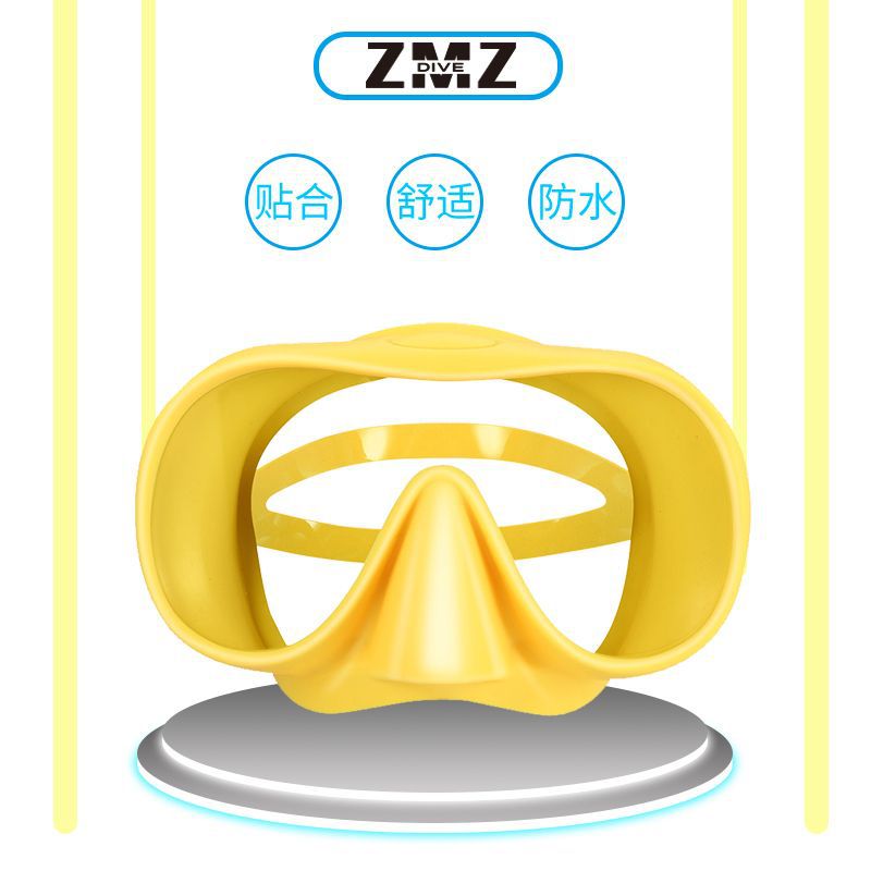 Customized Large-Frame Anti-Fog and Anti-Scratch Single-Lens Diving Mask Liquid Silicone Diving Goggles for Freediving