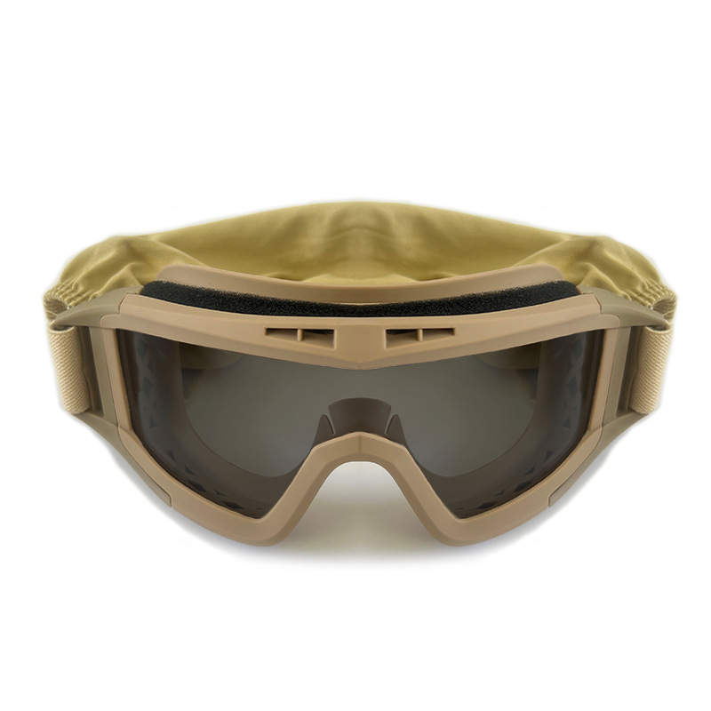 Military fans tactical goggles real CS shooting protective glasses outdoor wind-proof sand impact-resistant head-wearing combat goggles