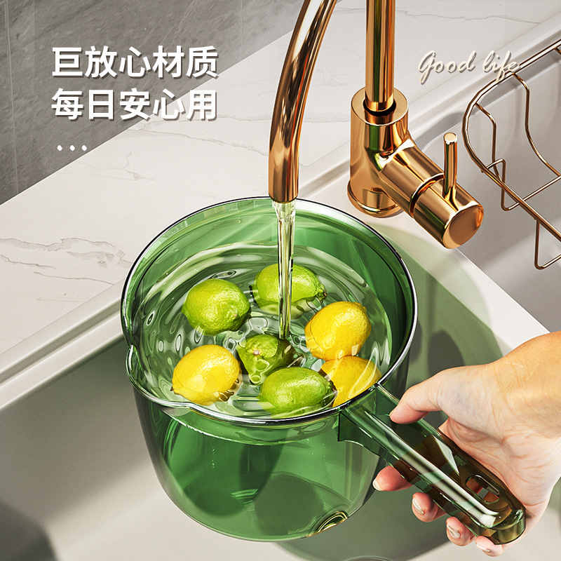 Light Luxury Transparent Household Water Scoop Kitchen Large Capacity Thickened Water Scoop Long Handle Plastic Products Unbreakable Water Scoop Wholesale