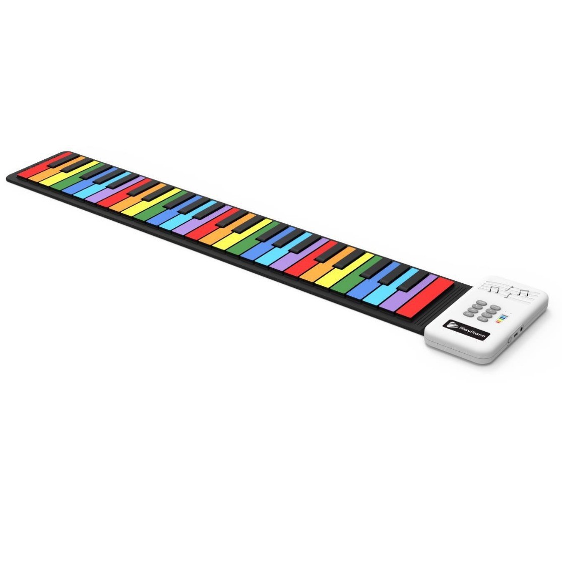 49 key hand roll piano children's entry thickened silicone color rainbow version accordion folding electronic organ wholesale