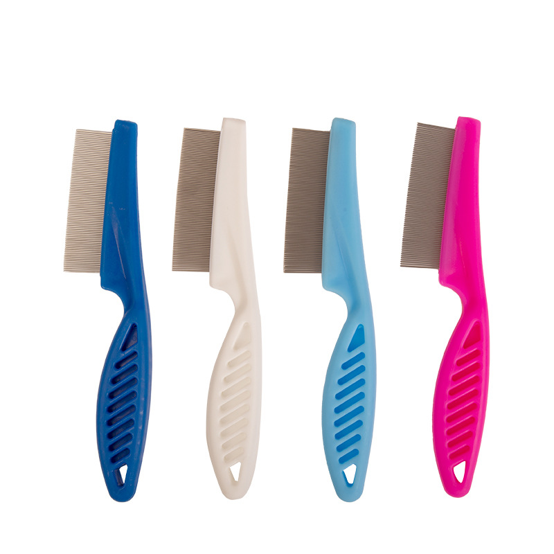 Spot wholesale cat flea comb cat teeth Comb pet straight dog special steel comb to remove lice comb flea