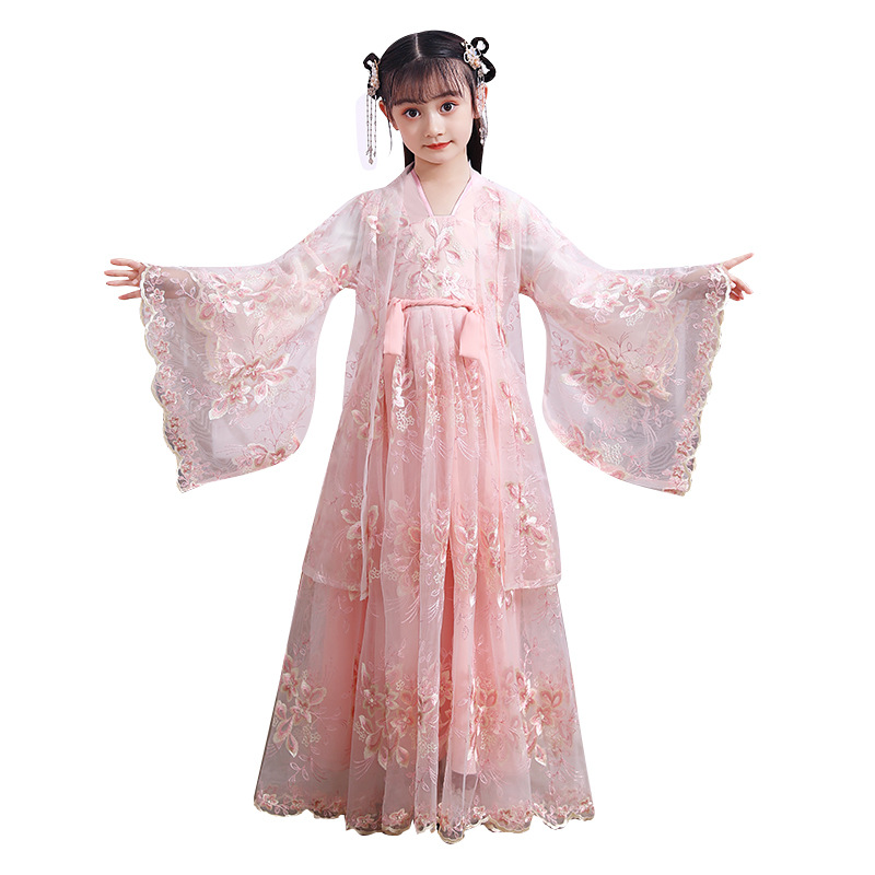 Han Dynasty Girls Spring and Summer Kidsren's Tang Suit Ancient Style Super Fairy Chinese Style Dress 2025 Ancient Costume Autumn Princess Girl