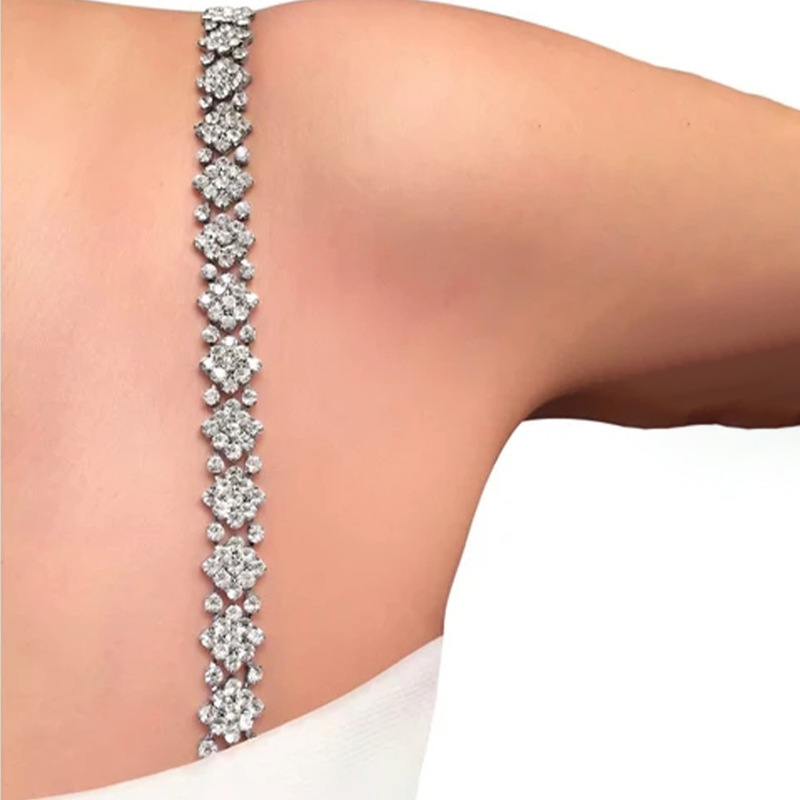 Cross-border Fashion Rhinestone Diamond shoulder Chain Simple Geometric Sexy shoulder stra Accessories Women shoulder stra