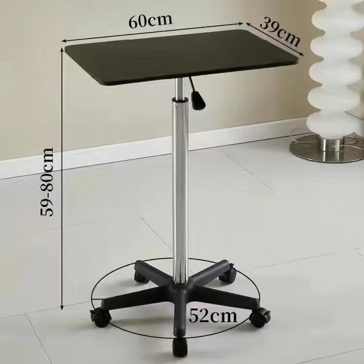 Simple Round Table with Pulleys, Liftable and Movable Square Table, Standing Workbench, Sofa Bedside Table, Dropshipping
