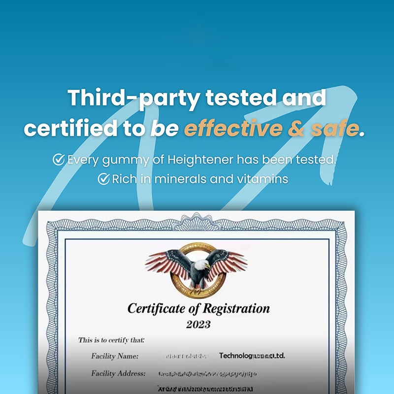 In-Stock Cross-Border Trade Hot-Selling Height-Increasing Gummies Heightener Gummise 60 Pieces