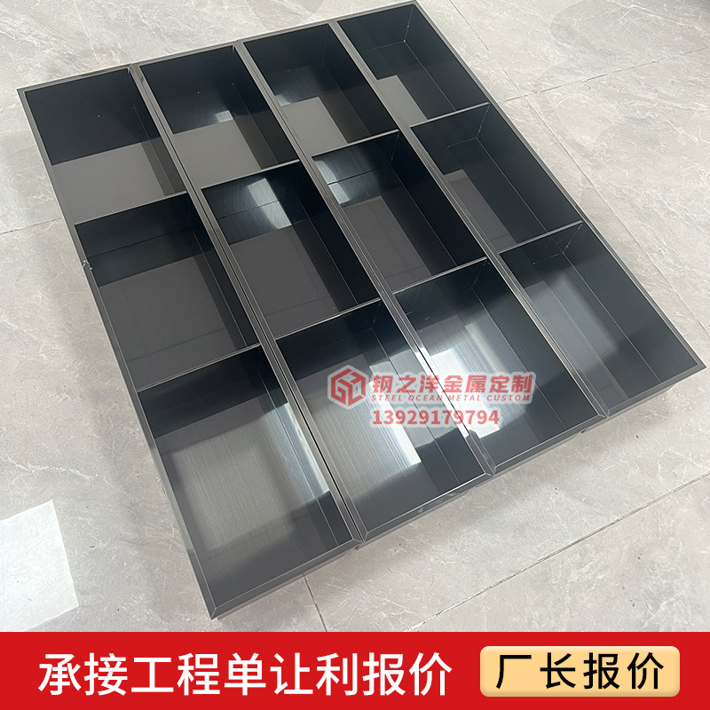 Hotel Stainless Steel Niches Embedded Bathroom Light Luxury High-end Bathroom Wall Storage Cabinet Metal TV Niches