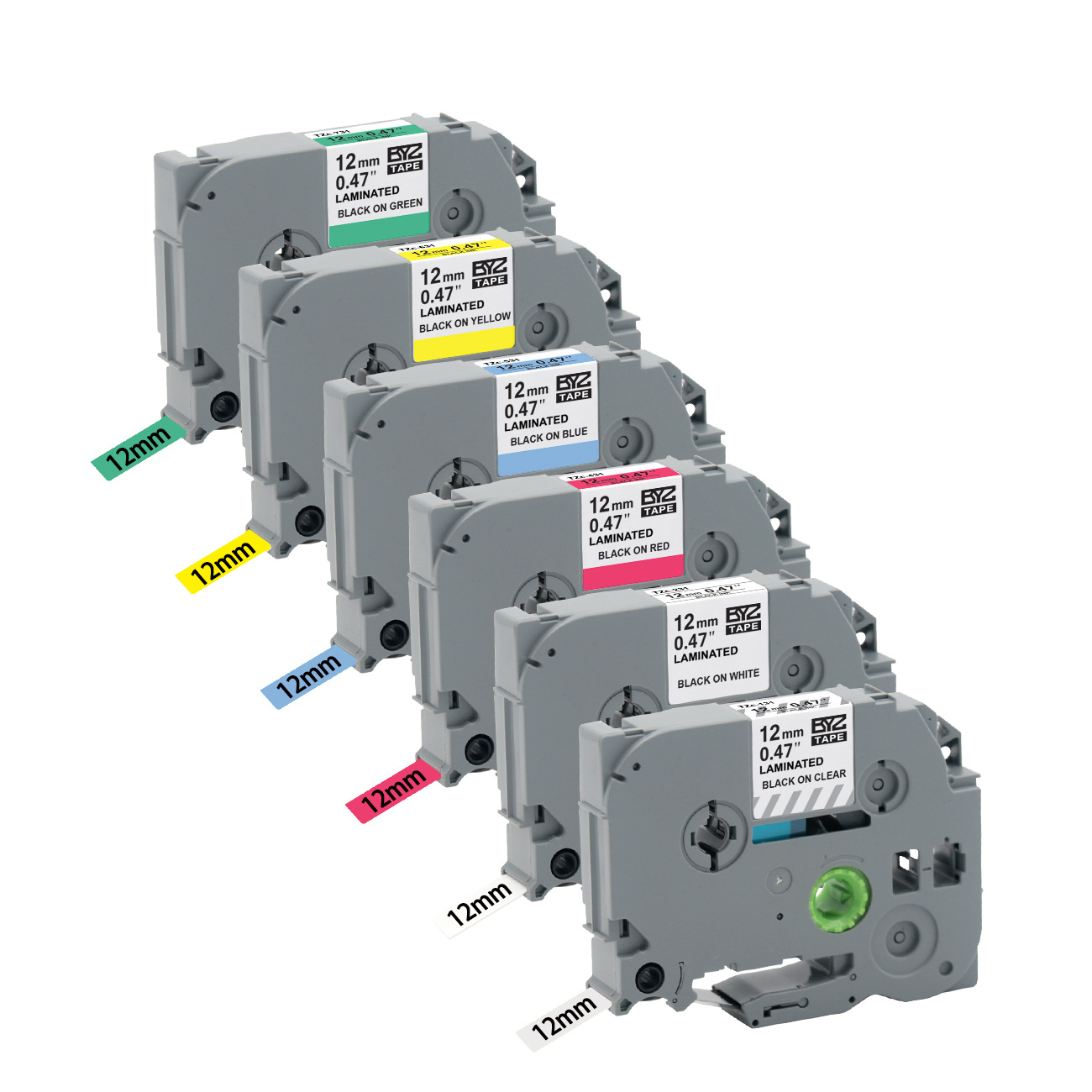 Suitable for Brother Label Machine Domestic Ribbon 12mm Standard Laminated Self-Adhesive Label Printing Paper Compatible with Tzc231