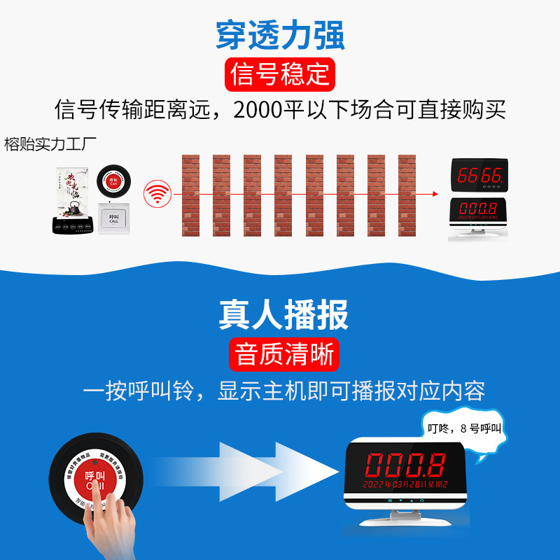 Wireless Pager Restaurant Tea House Chess and Card Room Call Bell Hospital Nursing Home Indoor Commercial General Voice Call