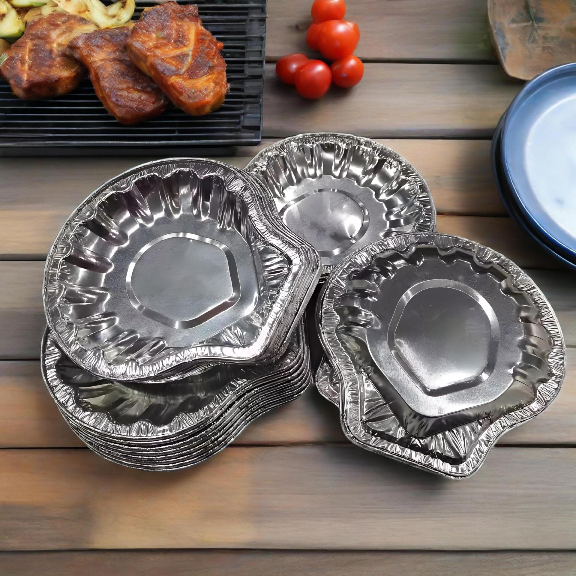 Manufacturer Wholesale Disposable Aluminum Foil Tray, High Temperature Resistant Vermicelli Oyster Scallop Shell, High Temperature Resistant Environmentally Friendly Tin Foil Tray