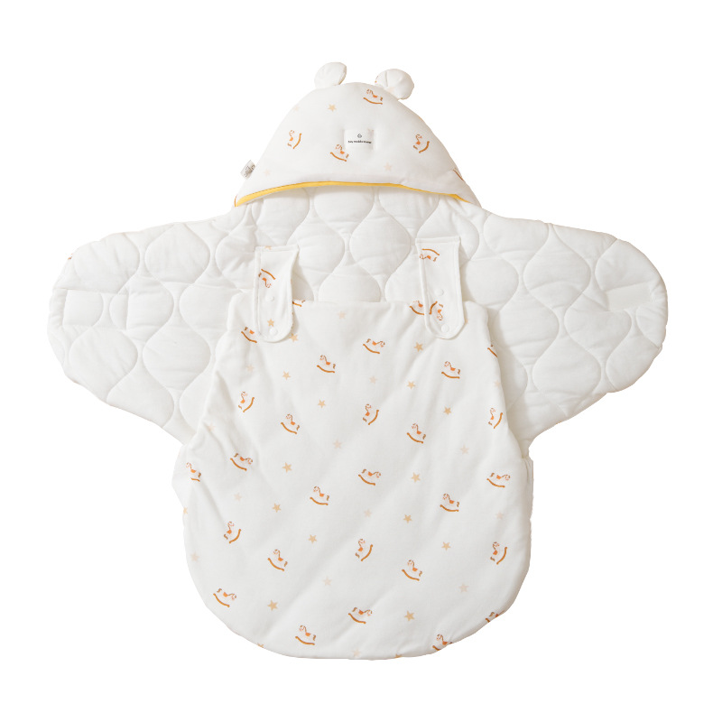 Rouyun Baby Sleeping Bag Pure Cotton Baby Spring, Autumn and Winter Newborn Winter Thickeneded One-Piece Anti-Kick Quilt