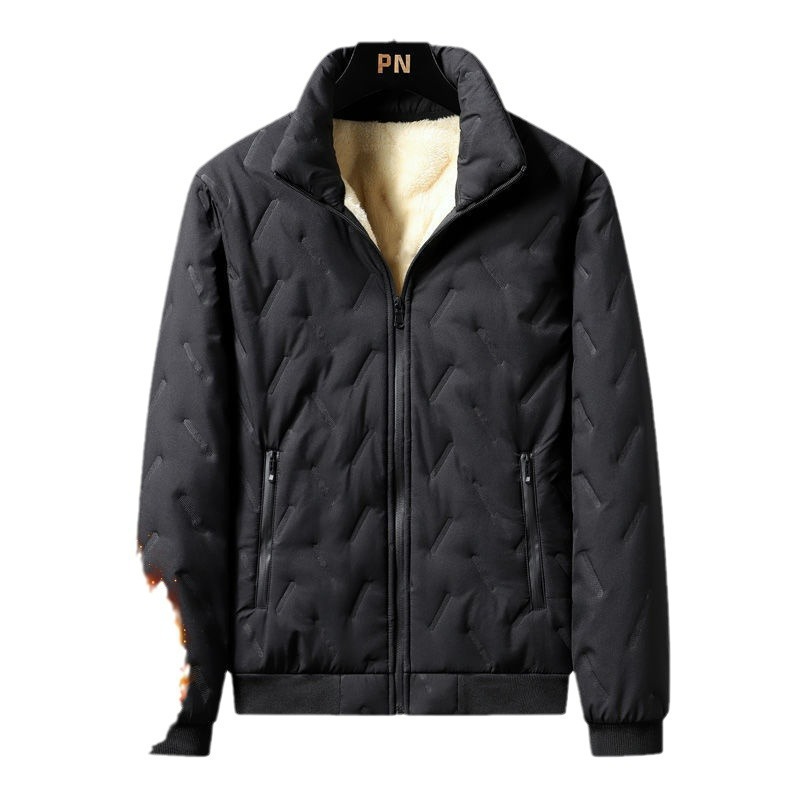 Fleece-Lined Thick Cotton Jacket Winter Cross-Border Coat Men's Lamb Wool Cotton Jacket Winter Jacket Windproof Waterproof Cotton