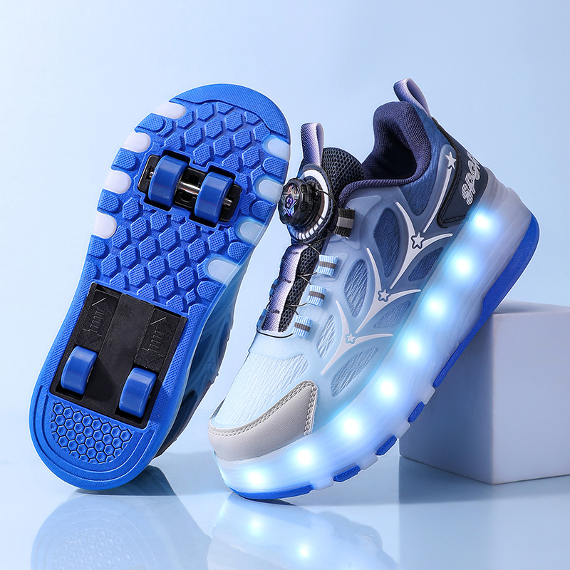 Four-Wheel Fully Automatic Heelys Shoes 2025 New Cross-Border Hot-Selling Roller Shoes Student Flying Shoes Popular Wheel Shoes