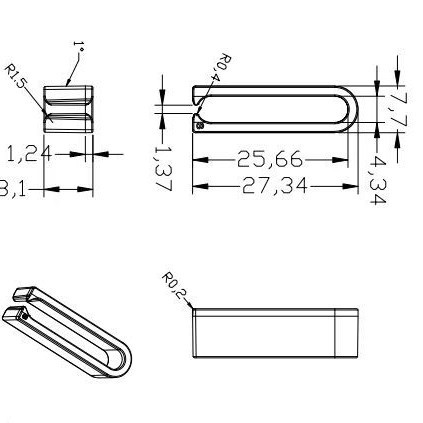 Factory Direct data cable clip earphone cable card total length 27mm22mm19mm and 13mm inner slot width 3.7mm