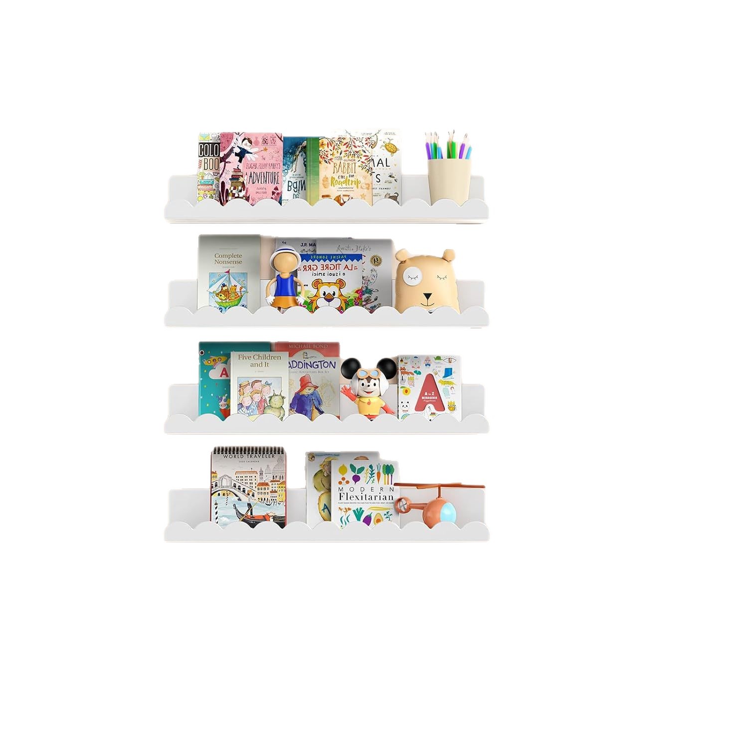 New Iron Children's Bedroom Storage Rack Wall-Mounted Storage Rack Children's Steel Bookshelf Wall-Mounted Rack