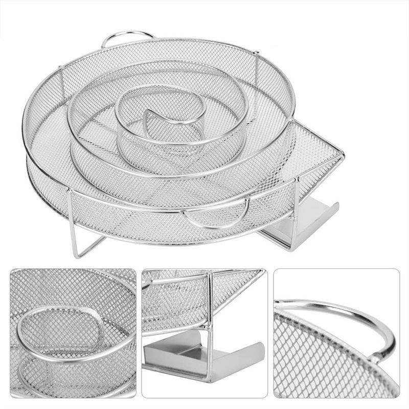 Large round smoke box stainless steel cold smoke generator outdoor snail charcoal barbecue smoke box small and medium