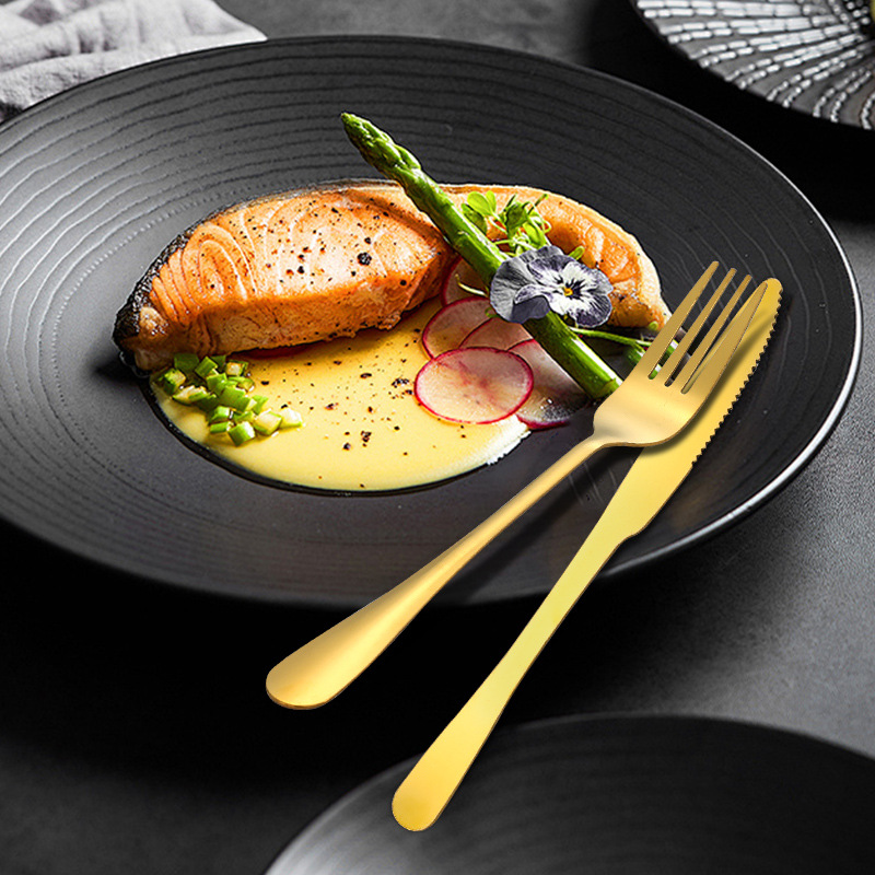 Cross-border Amazon 1010 Stainless Steel Tableware 24-piece Gift Box suit Western Steak Knife, Fork and Spoon Tableware suit