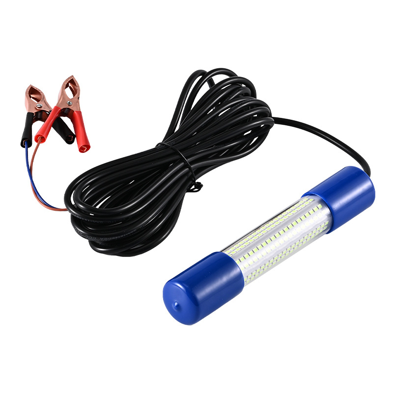 12-24V Underwater Fish Luring Lamp 30W50W Fish Gathering Lamp Marine Fishing Raft Fishing Lamp Fish Gathering Net Squid Lamp