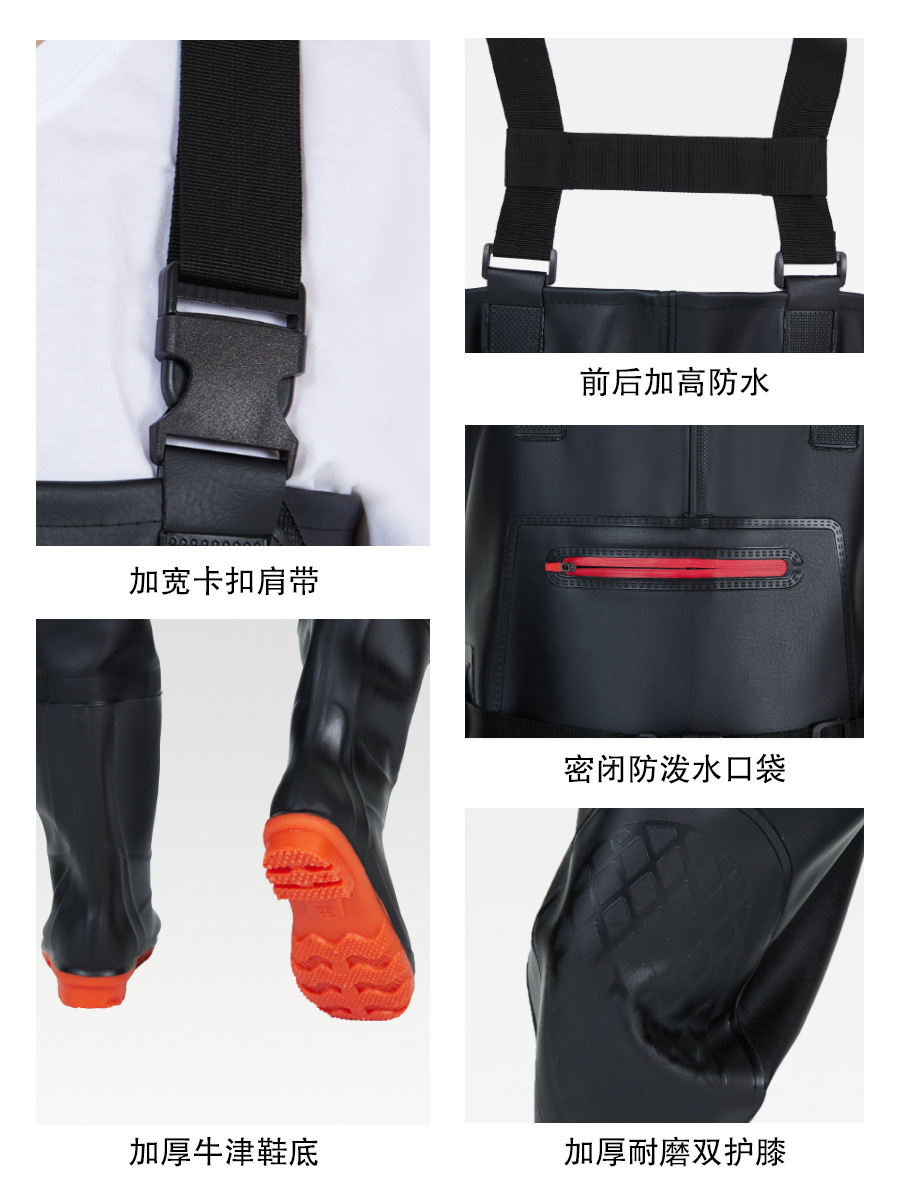 Factory Direct Sales Thickened Wear-Resistant Waterproof Clothing One-Piece Raincoat and Rain Boots Full Body Waterproof Fishing Waders