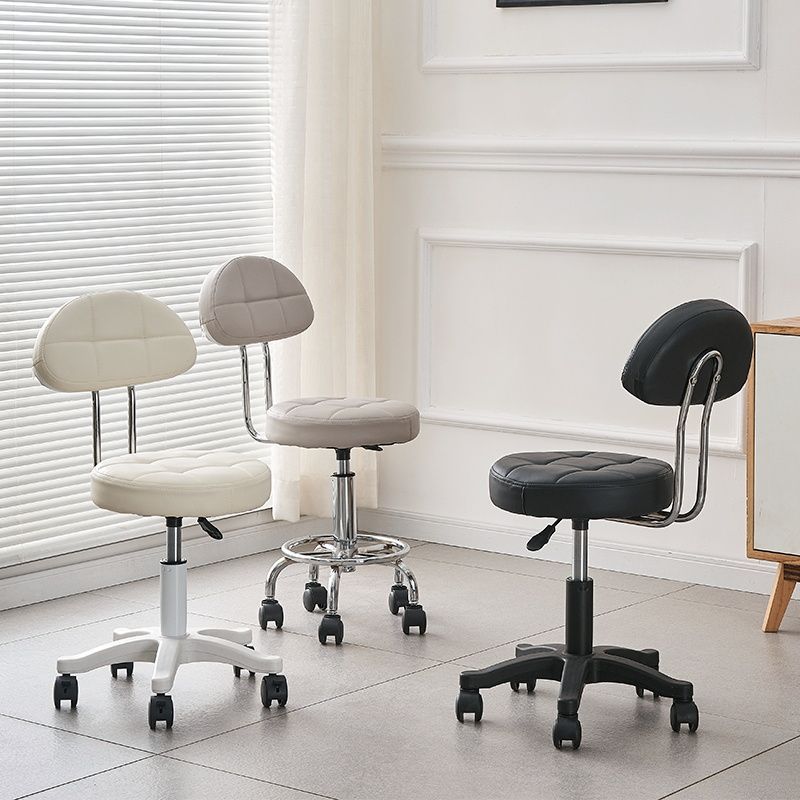 Beauty Salon Stool with Wheels, Swivel, Adjustable Height, Hairdressing Chair, Round Stool, Manicure Makeup Dressing Stool, Bar Stool, Large Work Chair