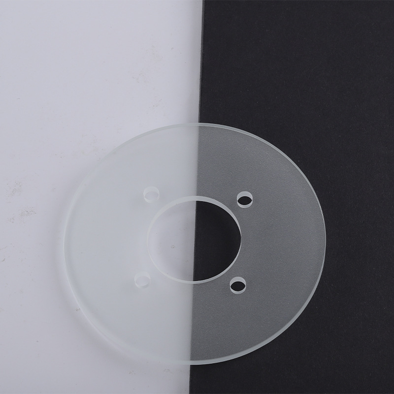 Customized 4mm Acid-Washed Frosted Glass Underwater Lamp Ultra-White Oil Sandblasting Glass Sandblasting Small Disc Acid-Washed Tempered Glass