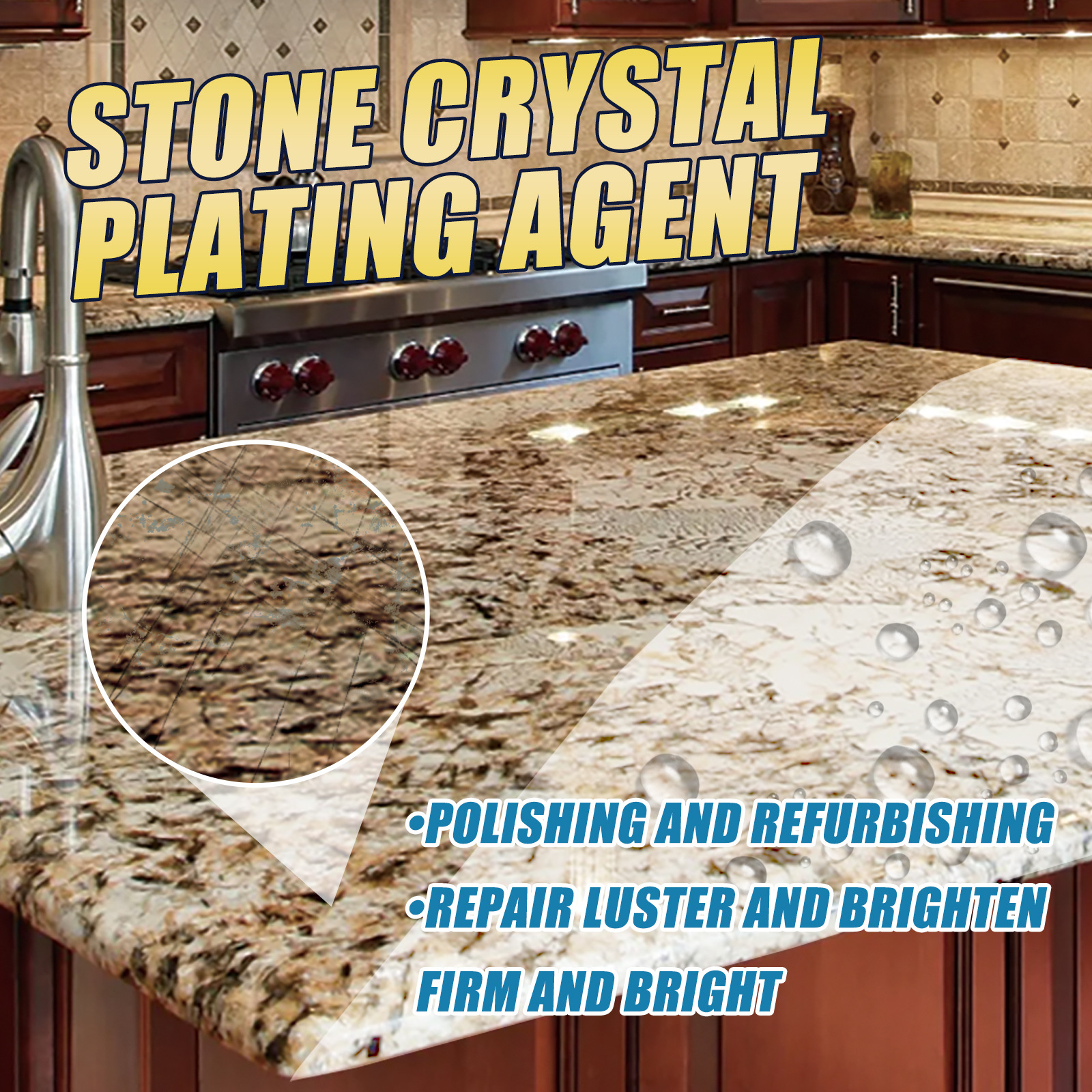 Jaysuing Stone Crystal Plating Agent Kitchen Quartz Tile Countertop Scratch Repair Cleaning Stain Brightener
