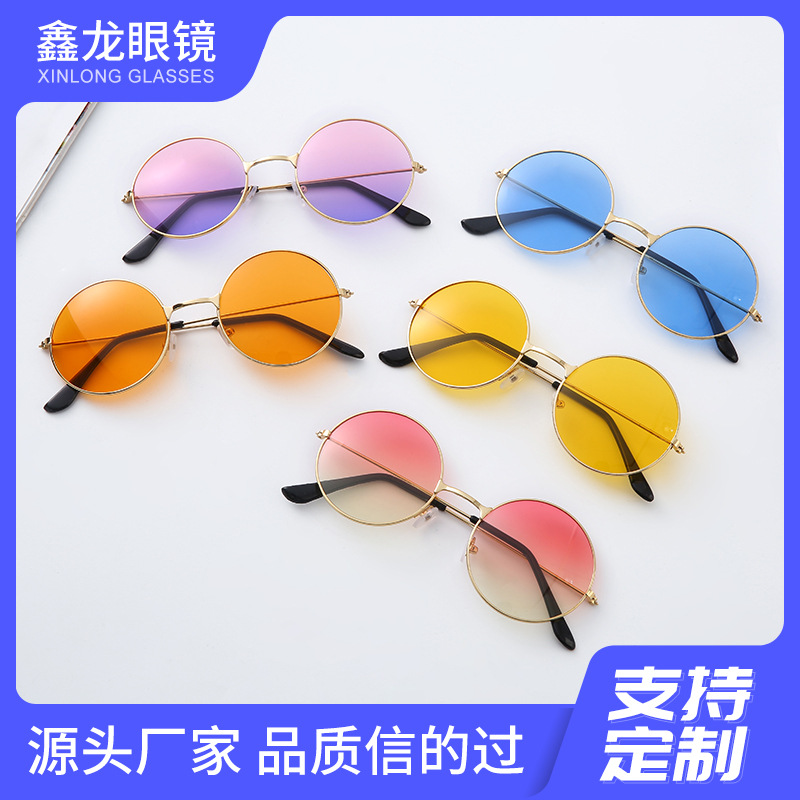 Цветные круглые металлические солнечные очки оптовая продажа мужских очков