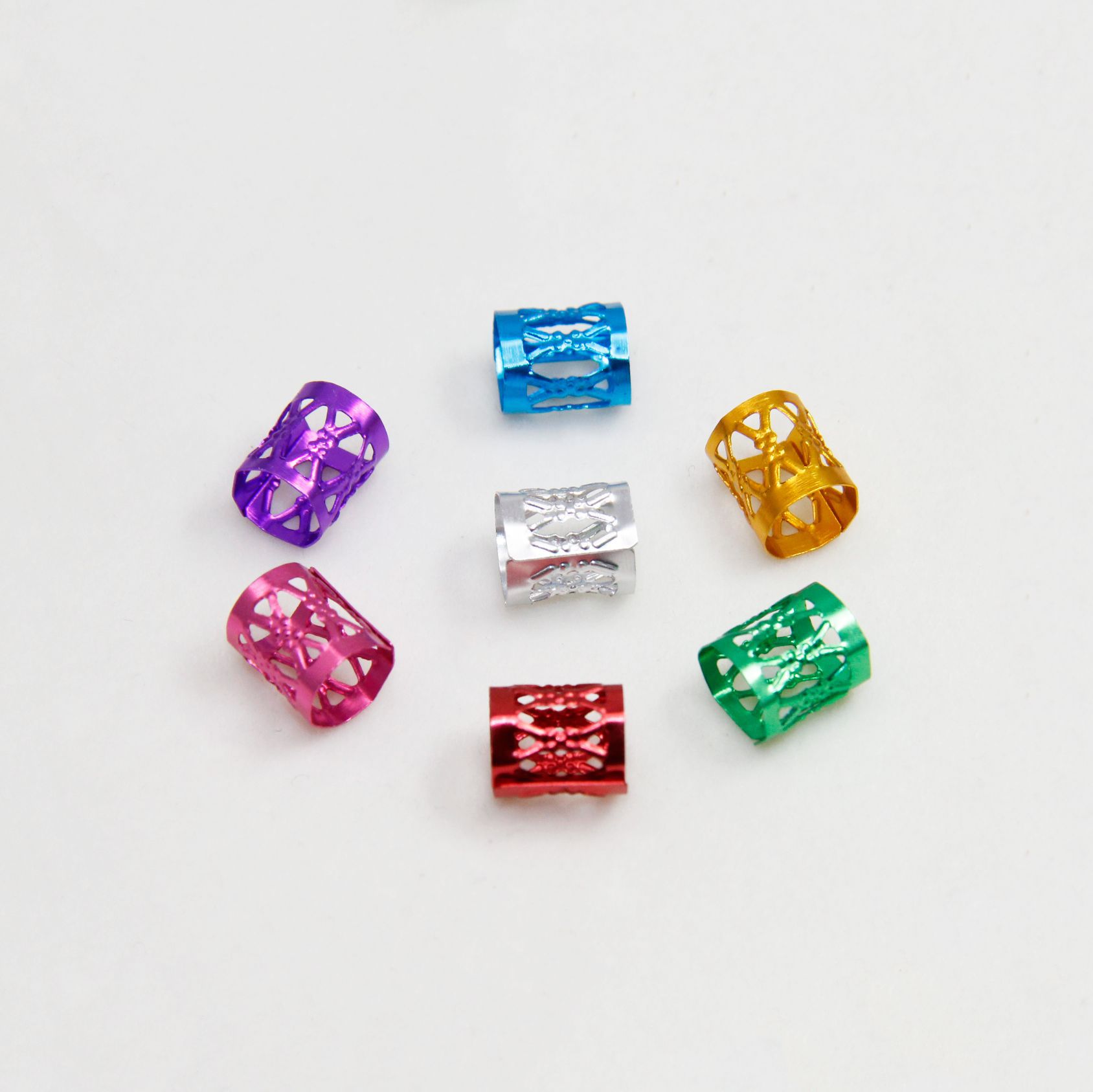 Браслет из металла с плетением, кольцо для волос, аксессуары для DIY, цветное полое кольцо для парика