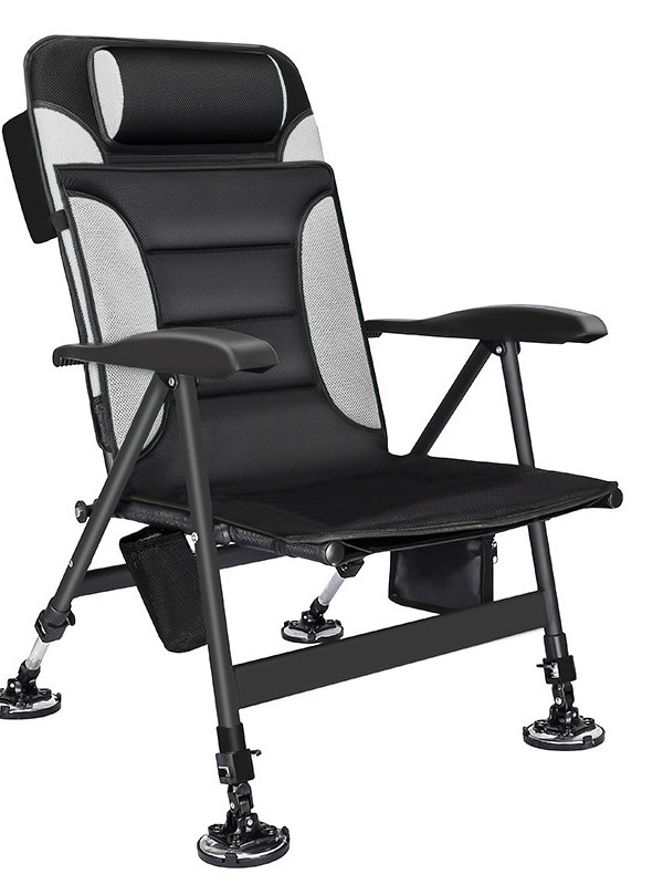 Carbon Steel Metal Folding Fishing Chair Multifunctional Portable Raft Fishing Table Fishing Chair All Terrain Reclining European Style Fishing Chair