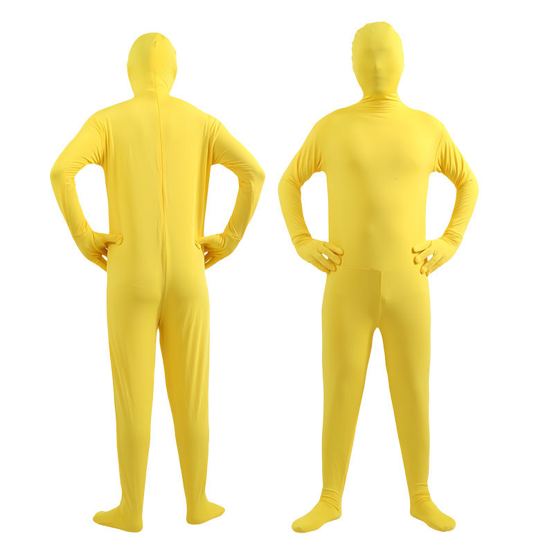 Halloween Cos Adult Male Pure Color Tight-Fitting Invisibility Suit Clothes Black Man Jumpsuit Invisible Man Kidsren's Costume