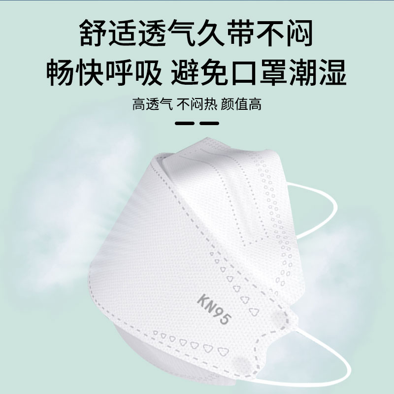 Kn95 Mask Adult White Breathable Four-Layer Fish Mouth Type Protective Kf94 3D Stereo Willow Leaf Type Protective Mask