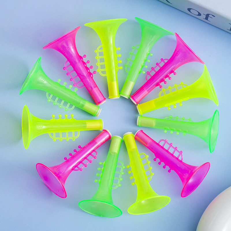 Factory cross-border children's plastic transparent mini trumpet musical instrument twist egg strange egg stall gift toys wholesale