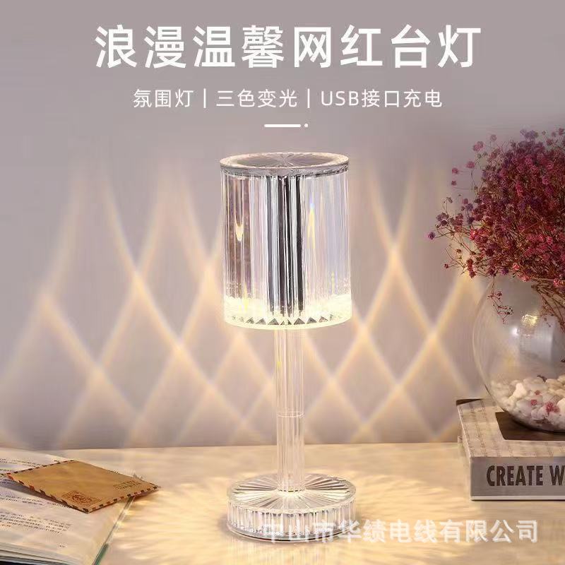 Оптовая продажа кристаллической настольной лампы, креативное освещение с сенсорным управлением