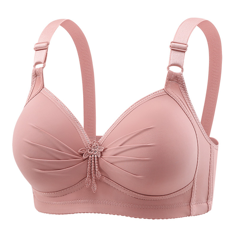 Adjustable Full-Cup Bra for Middle-Aged and Elderly People Without Rims, Thin Cup Push-Up Intimates for Women with Large Breasts and Secondary Breasts