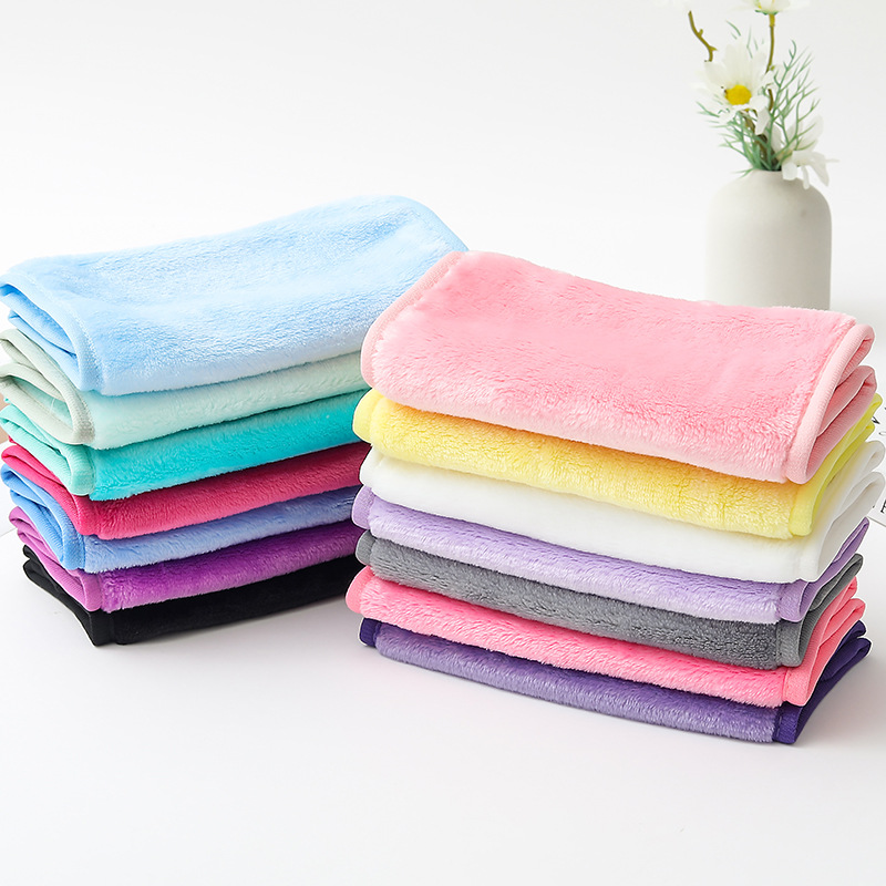 Microfiber factory wholesale pure color clear water beauty cleansing towel facial cleansing makeup towel lazy makeup remover