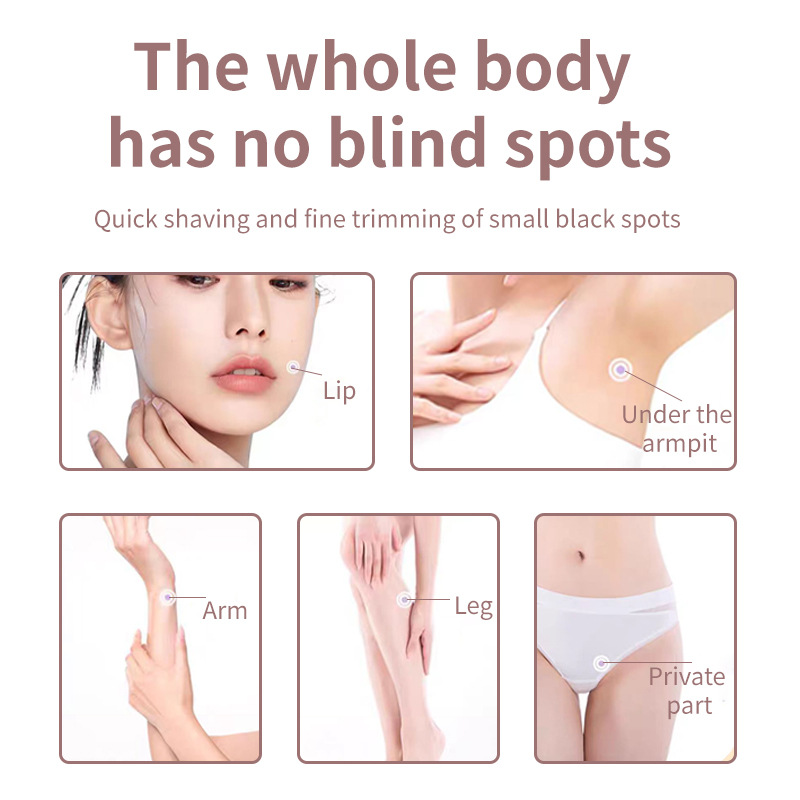 Cross-Border Two-In-One Double-Head Electric Epilator for Women's Whole Body Hair Removal Hair Trimming and Shaving Portable Hair Removal Device