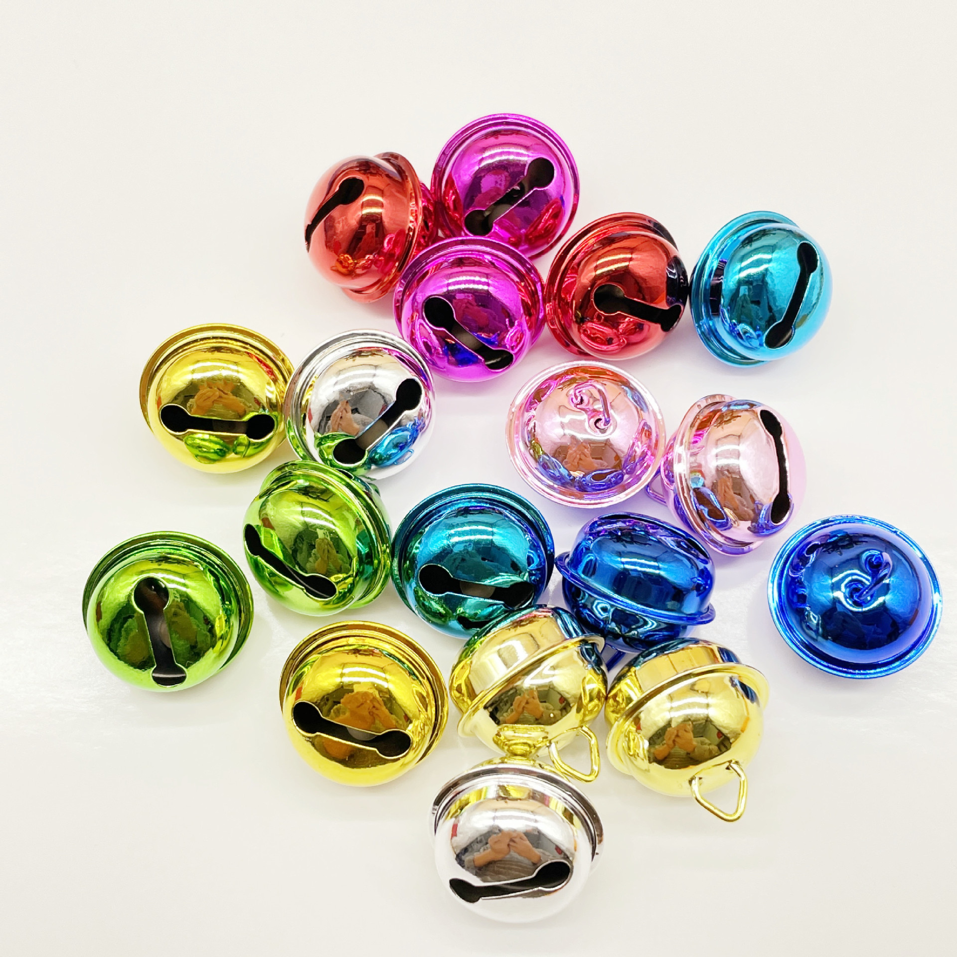 22mm vacuum plating metal bell diy accessories one-word opening pet bell Christmas decoration bell