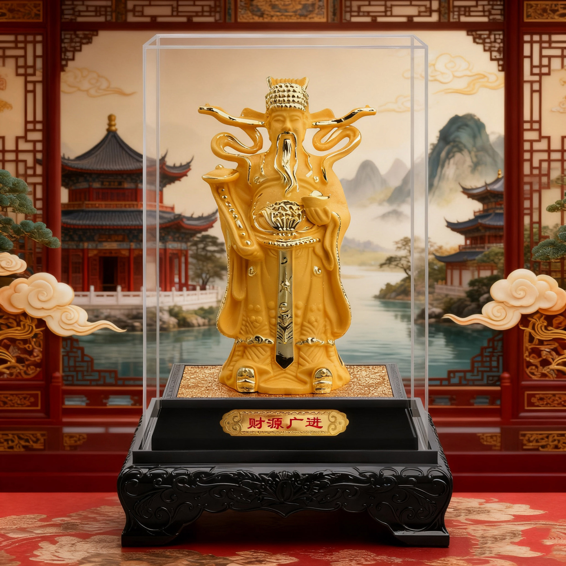 Классические популярные бархатные золотые новые ленты украшения бога богатства для привлечения благосостояния подарки для мероприятий страховой компании 4S