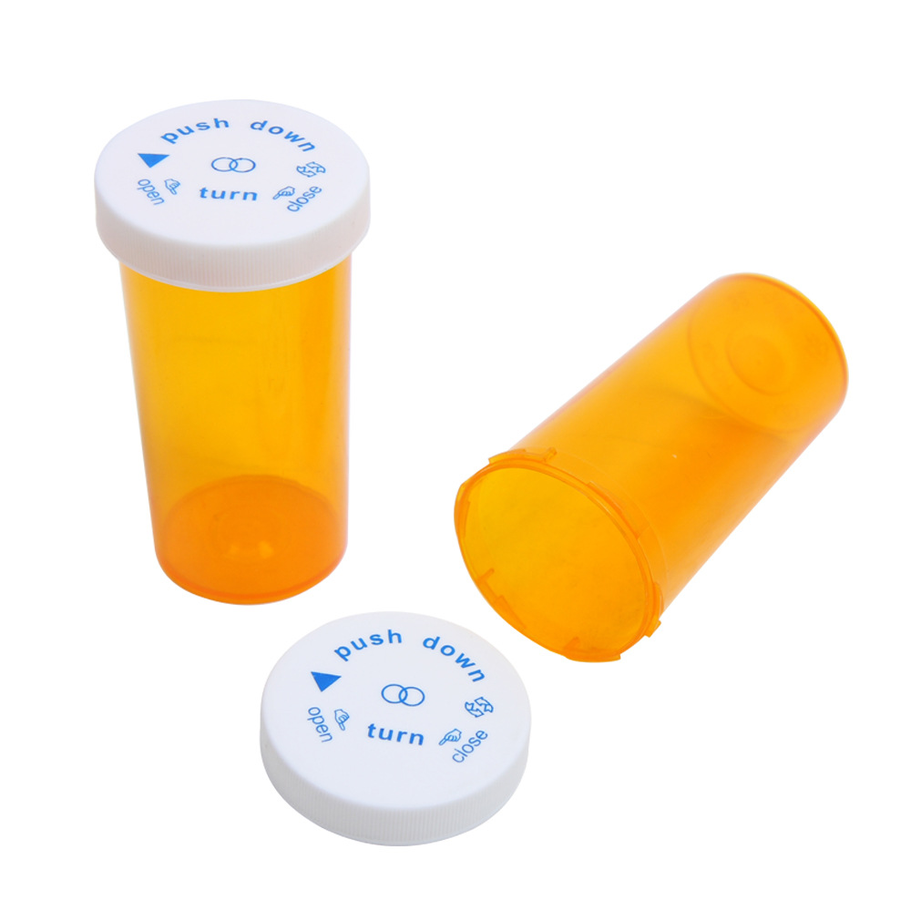 Sealing Pressure Spin Medicine and Health Care Bottle Safety Capsule Bottle Food Grade PP Plastic Bottle Travel Storage Bottle Medicine Box