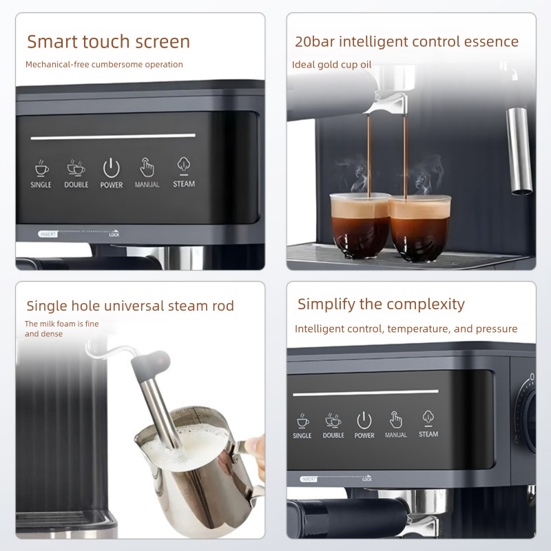 Cross-Border Espresso Machine for Home High-Pressure Extraction Small Office Semi-Automatic Espresso Steam Milk Foaming