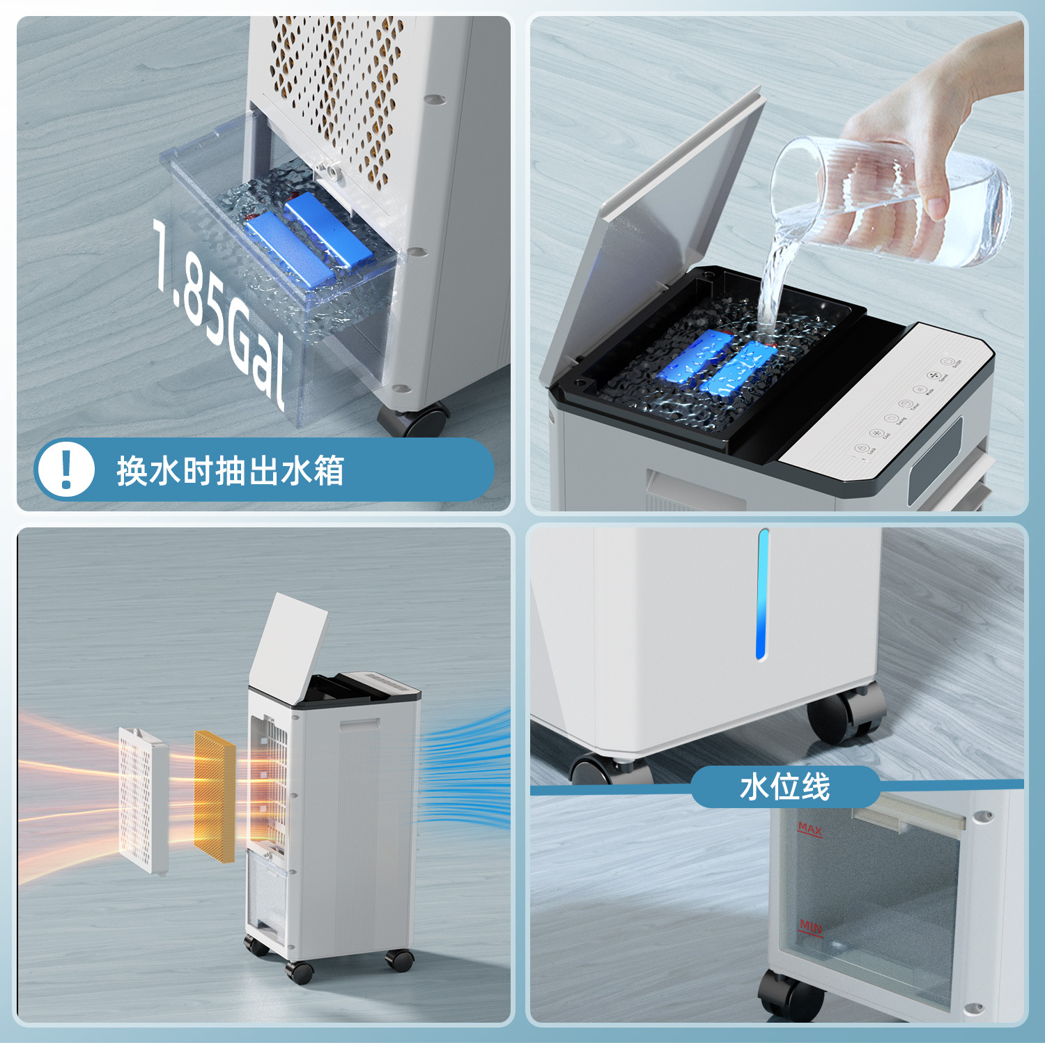 Cross-Border Foreign Trade Special Supply for Amazon Air Conditioning Fans, Household Cooling and Humidifying Fans, Air Coolers, Water-Cooled Cooling Devices