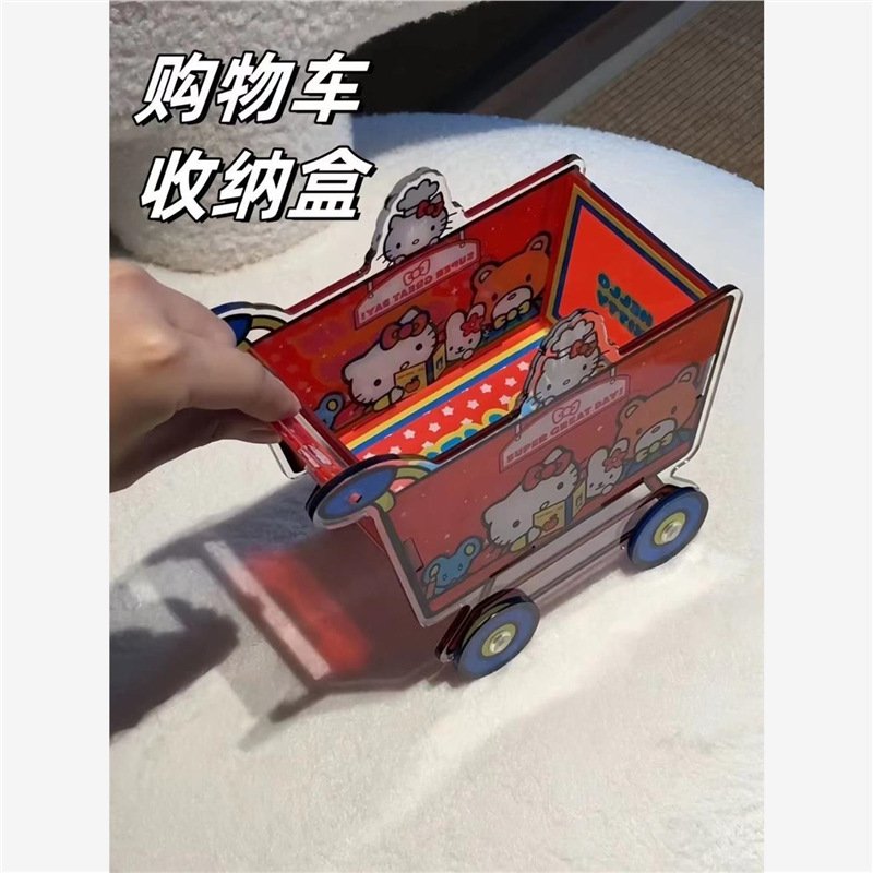 Hellokitty College Student Dormitory Desktop Storage Box Small Sundry Organizer Acrylic Stationery Storage Box